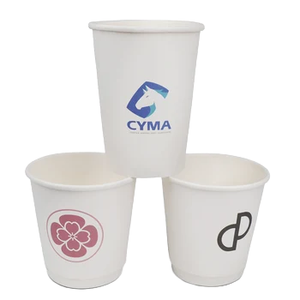 Vasos de Papel Biodegradables y Reciclables para Café para Llevar, de Pared Simple, con Tapas Personalizadas y Desechables - Product Image 1