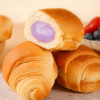 Vente en gros d'usine - Croissants au taro - Prix bas - Pain de haute qualité - Certificat Halal