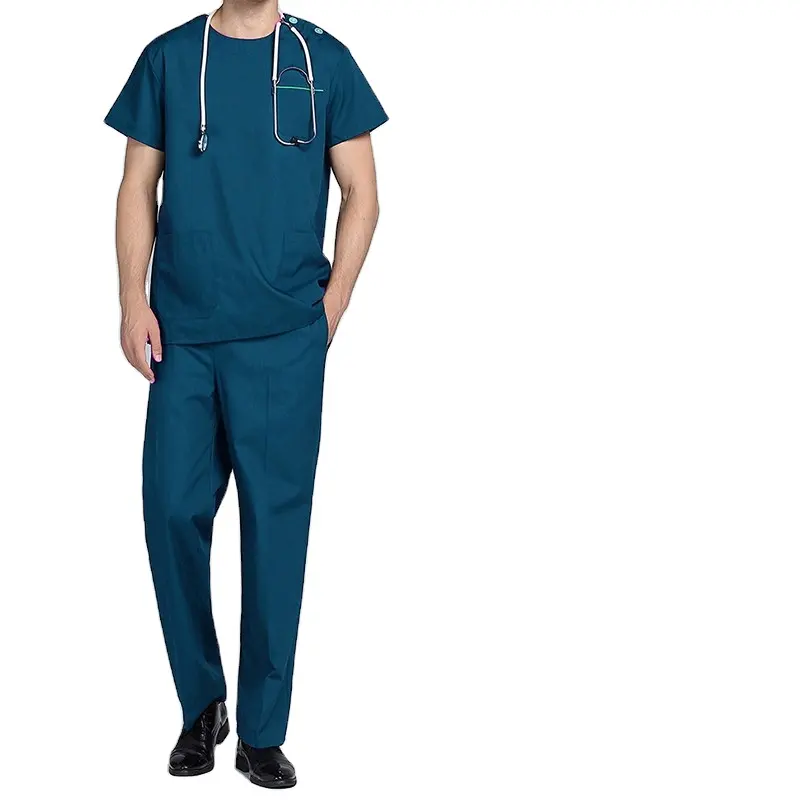 Uniforme médico masculino de alta qualidade, uniforme de spa para mulheres, uniforme de enfermagem clínica, conjunto de calças, 2 peças, tecido absorvente de umidade, ideal para uso em spa