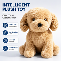 Peluche chien musical super douce et moelleuse, personnalisable avec broderie, pour soulager le stress, cadeau d'anniversaire pour tout-petit
