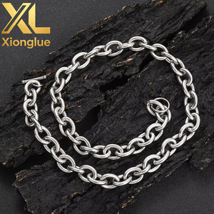 12MM Stainless Steel Oval Link Chain <b>Toggle</b> Necklace 18K Gold Plated Chunky Chain Link Necklace for Men - Product Image 6