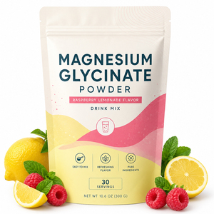 Prix Usine Haute Qualité Complexe 3-en-1 à Forte Dose Marque Privée Glycinate de Magnésium 400mg 500mg Poudre Instantanée Améliore la Mémoire - Product Image 1
