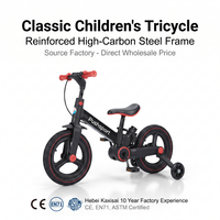 Tricycle 3-en-1 pour enfants, trois étapes, mode draisienne et trotteur multifonctionnel pour tout-petits avec poignée parentale