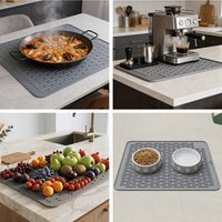 Tapis de séchage en silicone pour évier de cuisine et salle de bain, réutilisable, antidérapant, résistant à la chaleur pour la cuisson et le café