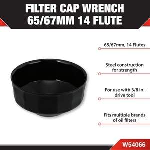 Clé à <span class=keywords><strong>filtre</strong></span> à <span class=keywords><strong>huile</strong></span> professionnelle Nachee 65 mm 67 mm 14 cannelures, douille en acier noire à entraînement 3/8 pouce pour montage universel sur véhicule - Product Image 2