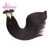 Rambut Asli Cina Grosir 12A Remy Flat Tip Ekstensi Rambut Manusia Berkualitas Tinggi 10-30 Inci Pre-bonded K Tip Keratin Bisnis Retail
