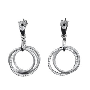 <span class=keywords><strong>Pendientes</strong></span> de Lujo con Moissanita, Diseño de Triple Aro, Plata S925, Geométricos <span class=keywords><strong>y</strong></span> Brillantes para Mujer - Product Image 5