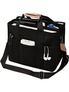 Bolso Tote de Lona para Mujer FIORETTO, con Cierre, Estampado a Rayas, Múltiples Compartimentos, Base Reforzada, Tamaño Grande, para el Trabajo, la Biblia o <span class=keywords><strong>Viajes</strong></span> - Product Image 1