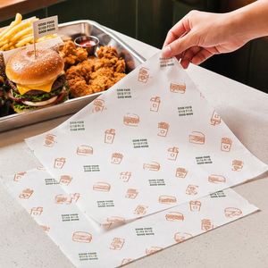 Papel de Envolver Alimentos con Diseño Personalizado, Colorido, para Sándwiches, Hamburguesas, Cestas, con Logotipo para Cafetería, Restaurante - Product Image 1