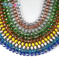 Bestone Perhiasan Mode Manik Kristal 7Mm Manik Kaca Rondelle untuk Membuat Perhiasan