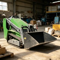 Mini-chargeuse compacte sur chenilles CG1050 avec moteur diesel EPA et benne à fourche pour travaux de construction et utilisation agricole