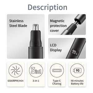 Mini <span class=keywords><strong>rasoir</strong></span> à cheveux 3 en 1 <span class=keywords><strong>rasoir</strong></span> à barbe Rechargeable <span class=keywords><strong>nez</strong></span> corps tondeuse professionnelle sans fil <span class=keywords><strong>oreille</strong></span> et <span class=keywords><strong>nez</strong></span> tondeuse à cheveux pour homme - Product Image 3