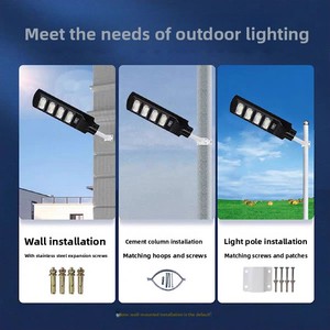 Lampe <span class=keywords><strong>solaire</strong></span> de rue tout-en-un la plus brillante, IP65, noire, la plus brillante, intégrée, 50W, 100W, 200W, 300W, 500W - Product Image 6