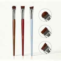 Pinceaux de maquillage professionnels à marque privée : Pinceau plat pour eye-liner, sourcils et anticernes, ultra-fin et fin, pinceau eyeliner plat angulaire