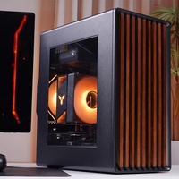 Boîtier d'ordinateur de bureau Wanjia Craftsman 3, côtés en bois, panneau latéral en verre, filtre anti-poussière avant, M-ATX
