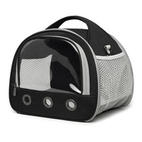 Sac de transport portable pour animaux de compagnie, respirant et transparent, avec bandoulière et poignée, idéal pour les petits animaux en voyage en extérieur