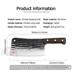 Hot Selling Handmade Stainless Steel Chef Knives Butcher Meat Fish <b>Chopper</b> Chinese Meat Cleaver Plastic Eco-Friendly for - Product Image 6