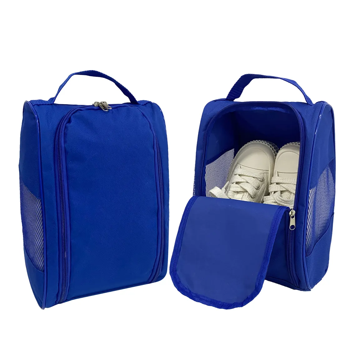 Personalizado nuevo promocional deporte fútbol viaje zapato poliéster Oxford tela portátil cremallera organizador polvo viaje almacenamiento zapato bolsa