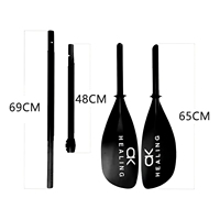 Pagaie de kayak OKHEALING ultra-légère en fibre de carbone intégrale 205-215cm 3K Plain 4 sections, manche portable 45 °   Surf sur les vagues de mer