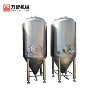 Cuve de Fermentation WANZHI à Fond Conique en Acier Inoxydable 200L, Contrôlée par PLC, Réservoir sous Pression avec Pompe et Refroidissement par Glycol