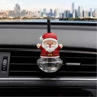 Nouveau diffuseur d'arômes de Noël sans flamme, clip de ventilation pour voiture, flacon de parfum vide en verre pour voiture