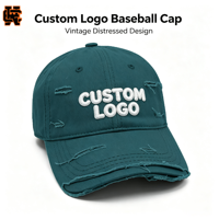 Gorra de Béisbol Vintage con Logotipo Personalizado OEM, Lavada y Desgastada, de 6 Paneles, 100% Algodón, Estilo Dad Hat, Ajustable