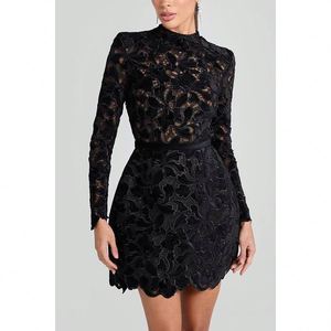 Nuovo Abito da Donna Autunno Inverno con Maniche Lunghe, Zip Frontale, Logo in <span class=keywords><strong>Chiffon</strong></span>, Casual e Alla Moda per Feste - Product Image 4