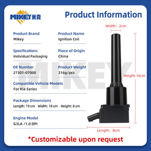 Bobina di Accensione MIKEY 2730107000 per <span class=keywords><strong>Kia</strong></span> <span class=keywords><strong>PICANTO</strong></span> III, Ricambi Auto di Alta Qualità per DQZ9714MC G3LA 1.0 DPI - Product Image 3