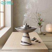 Porte-encens carré en marbre blanc HZX STONE, usage religieux, style chinois, décoration parfumée pour la maison