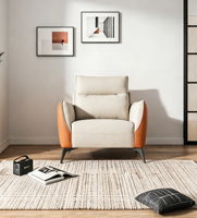 Sofa kain anti gores dan kursi malas modern satu dudukan, langsung dari pabrik, untuk digunakan di ruang tamu hotel.