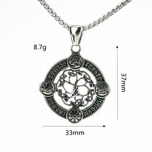 Collier Viking Yggdrasil, l'Arbre du Monde, Arbre de Vie, Vegvisir, Valknut, Talisman de Protection, Amulette, Triquetra, Nœud Celtique - Product Image 4