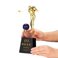 Trophées de golf personnalisés, coupes en verre vierges, trophées de golf en cristal