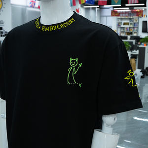 Camiseta Extra Grande de Algodón 100% con Logotipo Personalizado, Bordado 3D en Chenilla, Anti-UV y Transpirable para Hombre - Product Image 3