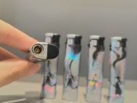 Briquet à cigares portable et rechargeable au butane, coupe-vent à flamme jet, style anime chinois Zhongyan Z918, avec logo personnalisé