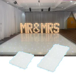 Yüksek parlak beyaz akrilik açık led disko starlight dans zemin karoları düğün vinil dans zemin düğün parti için