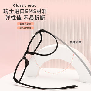 คลาสสิค เรโทร วัสดุนำเข้าจากสวิสเซอร์แลนด์ กรอบแว่นตาทรงสี่เหลี่ยม ครึ่งกรอบ สำหรับผู้ใหญ่ ทั้งชายและหญิง ทนทาน - Product Image 1