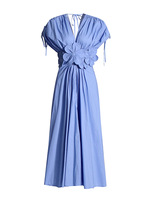 Robe élégante de style français vintage pour femmes, printemps 2026, col en V, décalcomanie tridimensionnelle, taille empire, coton, antistatique