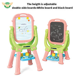 3 IN 1 tavole d'arte a doppia faccia regolabili IN altezza tavole da disegno cavalletto con sedia e gessetti giocattoli per ragazzi e ragazze regali di natale - Product Image 2