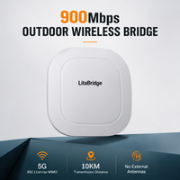 Puente Digital 5G de Emparejamiento Rápido, 900M, Ethernet Gigabit Dual, 48V PoE, 12V DC, IP65, para Transmisión CCTV de Larga Distancia