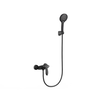 Ensemble de robinet de douche à effet pluie contemporain chromé montage mural thermostatique avec noyau de valve en laiton et céramique traitement de surface brossé