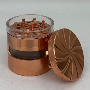 Bán Buôn Nhà Máy Trực Tiếp Bán Hàng Nóng Của 63Mm 4-Hai Lớp Kẽm Hợp Kim Răng Trong Suốt Với Cửa Sổ Của Nhãn Hiệu Kim Loại Thảo Mộc Máy Xay - Product Image 5