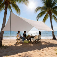 Bâche de camping portable Oxford personnalisable en PVC/Nylon, légère, imperméable, 210D, quatre saisons, à montage rapide