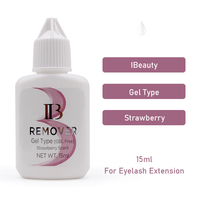 Dissolvant sans gel transparent 15ml Extension de cils liquide rapide dissolvant de colle à cils transparent bouteille en verre personnalisée