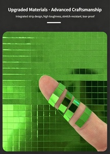 1m Length PET Green Mosaic Self-Adhesive <b>Sticker</b> <b>for</b> Christmas Decoration DIY Disco Ball Handicraft Decor Gifts Art Collage - Product Image 5