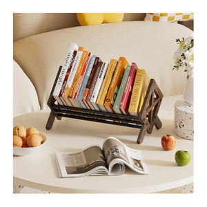 Bookshelf Organizer Wood Office Tabletop Book <strong>Storage</strong> Rack Tilting Bookcase <strong>for</strong> Books/<strong>CDs</strong>/Magazine Display Tabletop Mount - Product Image 4