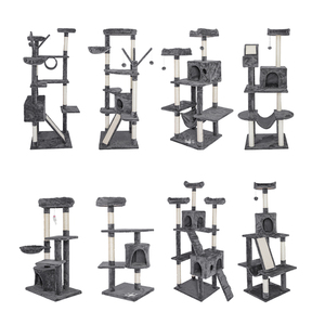 Multi-Level Wood <strong>Cat</strong> Tower Large <strong>Cat</strong> Condo Climbing Frame with <strong>Scratching</strong> <strong>Posts</strong> Indoor Activity Center for <strong>Cats</strong> - Product Image 6