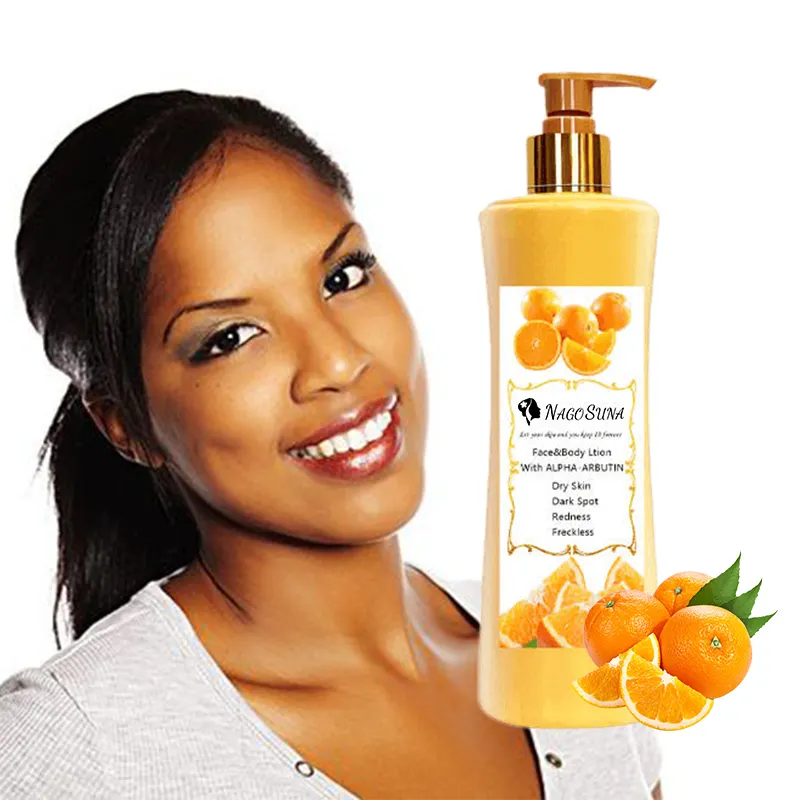 NAGOSUNA vendita calda frutta biologica arancia crema sbiancante per il corpo cura della pelle forte arancia viso corpo crema sbiancante esfoliante lozione