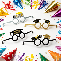 630018 Lot de 4 lunettes de graduation, Décorations de fête Classe de 2024, Accessoires de photomaton Félicitations diplômé, Lunettes en papier