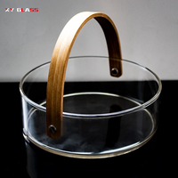 Promotion exquis résistant à la chaleur clair fait à la main en verre Borosilicate plat de fruits secs