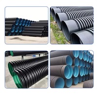 Tuyau ondulé à double paroi en PE100 HDPE pour l'enterrage profond et l'ingénierie des égouts, DN200 DN400 DN800 SN8 SN16, pour usage de drainage